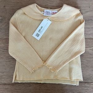 NWT Zara Yellow Knit Long-Sleeve
